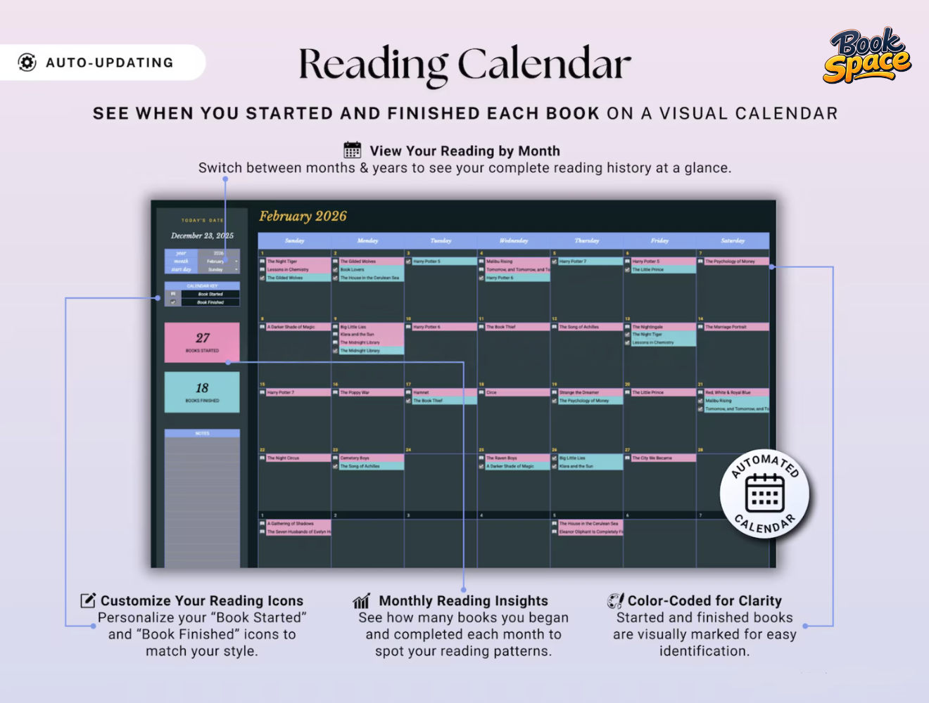 Reading Journal for Excel & Google Sheets