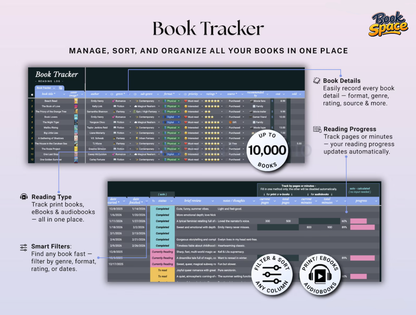Reading Journal for Excel & Google Sheets