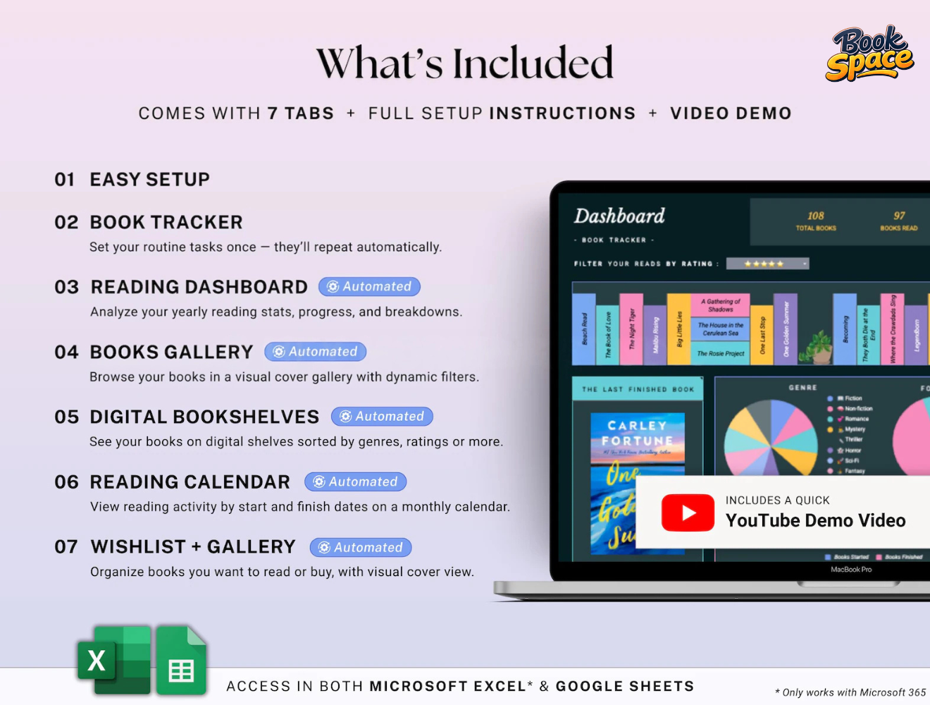 Reading Journal for Excel & Google Sheets